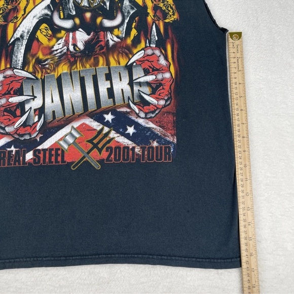 Vintage Pantera Tour T Shirt Men’s Size Large  2001 Real Steel Tour Sleeveless - Picture 9 of 11